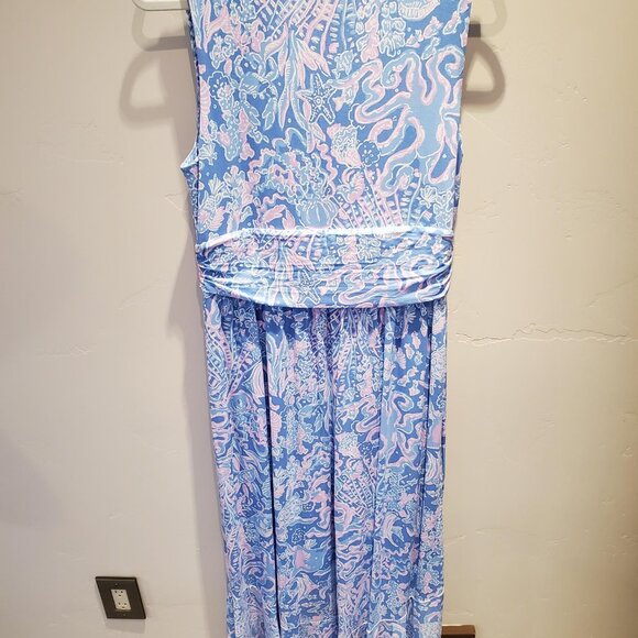 Lilly Pulitzer Moana Maxi High Low Soft Stretch Sleeveless Dress, Size L - Picture 3 of 5
